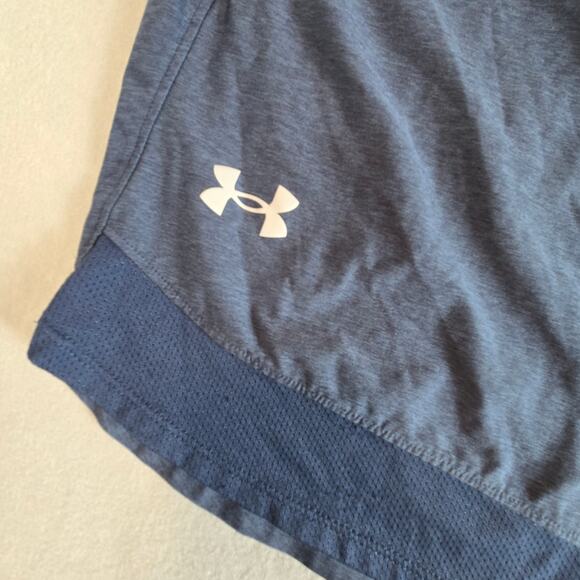 Under Amour Men's Blue Workout Shorts with Pockets Mesh Leg Trim Size Small - Picture 3 of 9